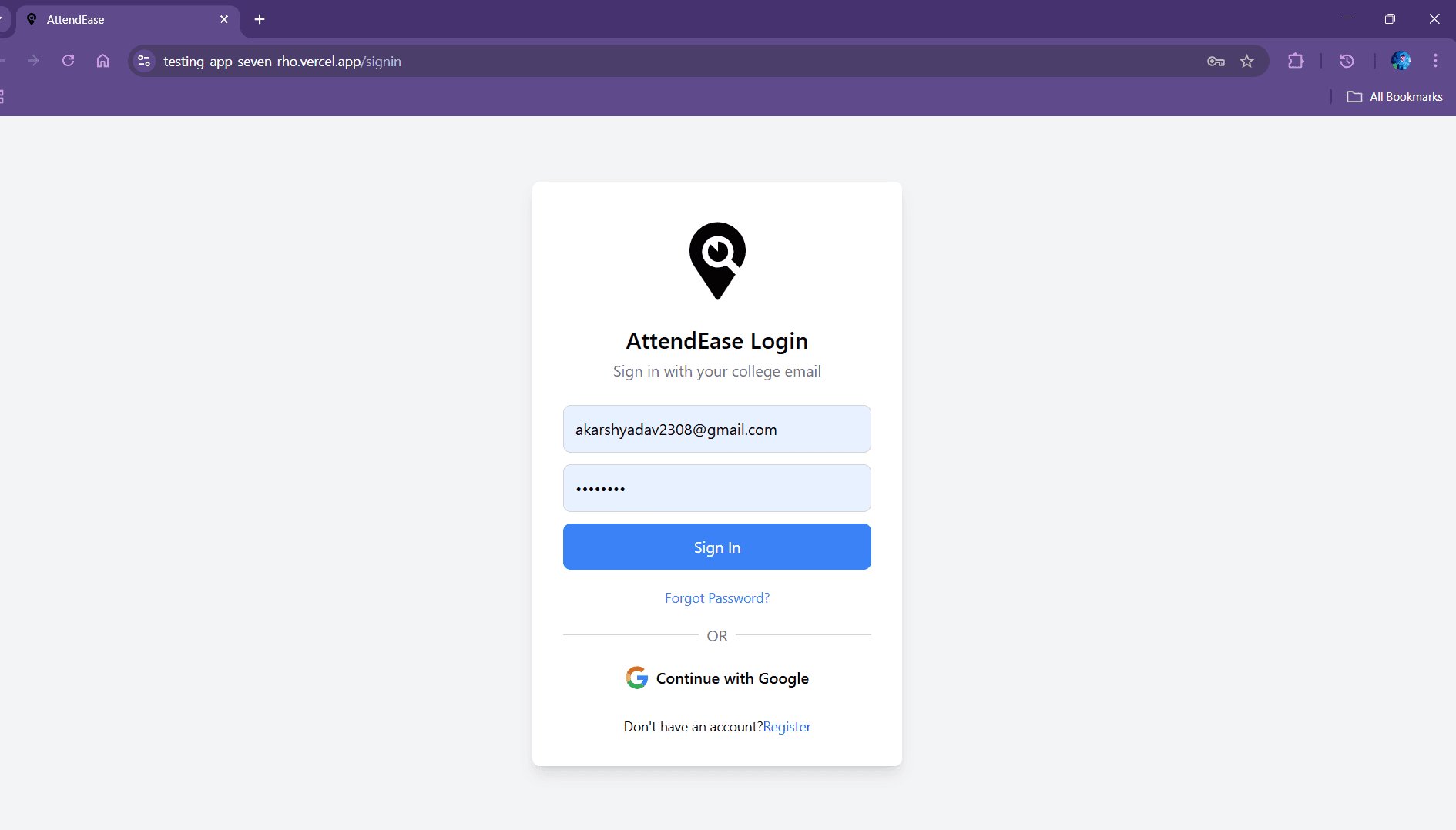 AttendEase - Virtual Attendance System