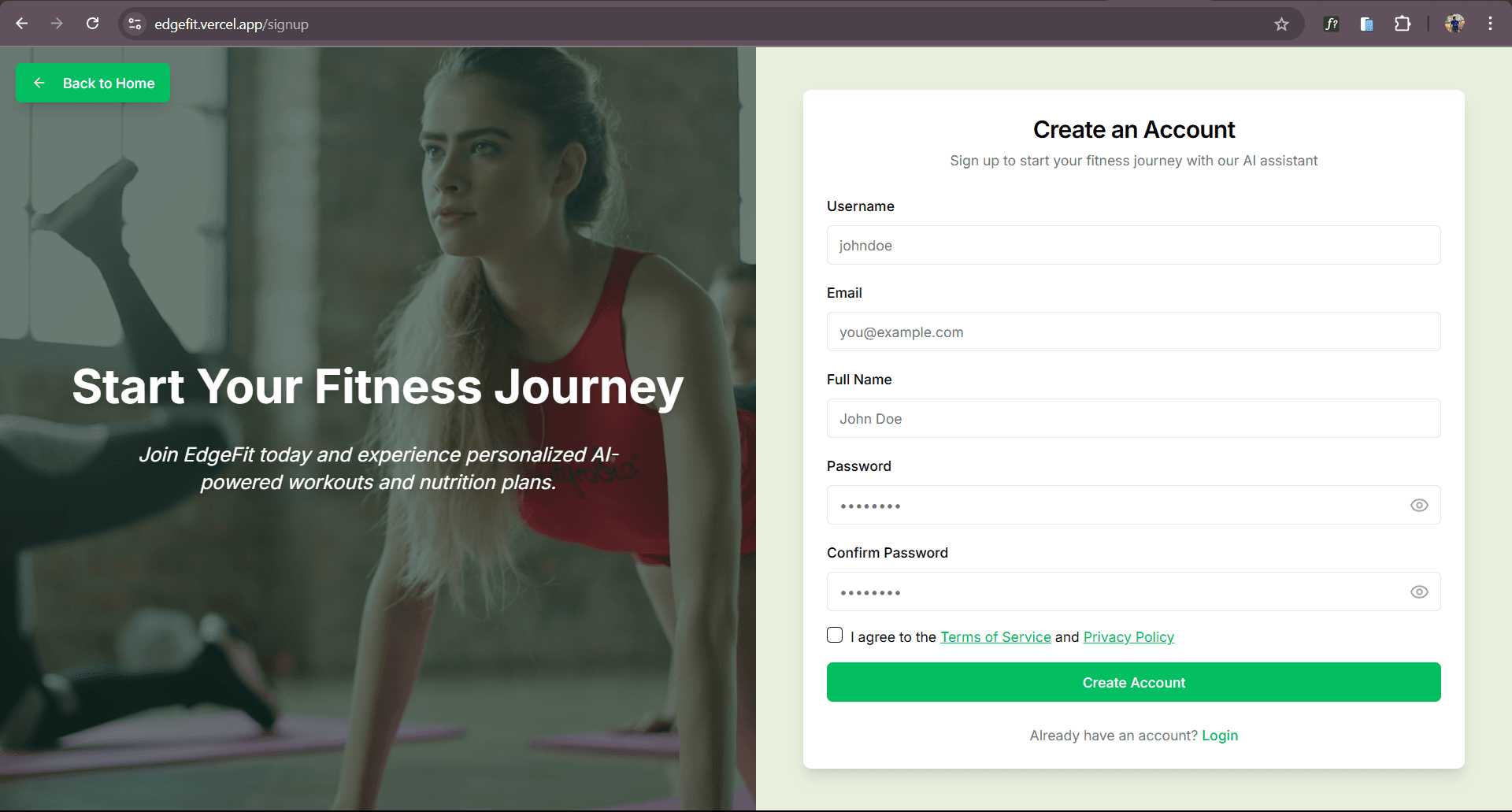 EdgeFit - AI-Powered Fitness Platform